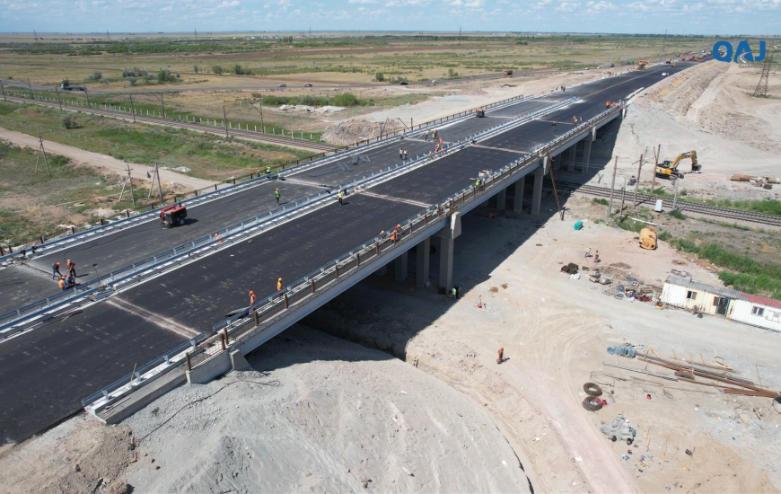 Астананың үлкен айналма жолында орналасқан жол өткелінде күрделі жөндеу жұмыстары аяқталуға жақын